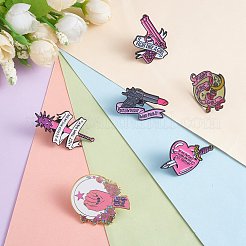 7 stücke 7 stil herz & mond & lippen & rugosa rose emaille pin&nbsp;JEWB-SZ0001-81