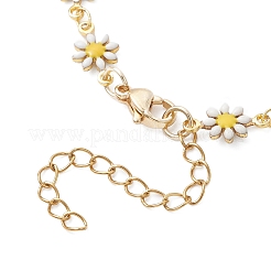 Creazione di braccialetti con maglie a forma di margherita in ottone smaltato&nbsp;AJEW-JB01438-01