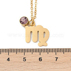 Collane con ciondolo a forma di costellazione in acciaio inossidabile 304 con pietra portafortuna e foro in vetro&nbsp;STAS-D305-08G-F