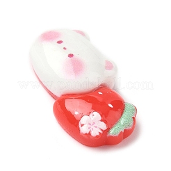 Cabochon in resina opaca a tema orso fragola&nbsp;CRES-D301-01D