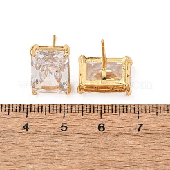 Pendientes de latón con circonita cúbica transparente para mujer&nbsp;EJEW-F418-22G