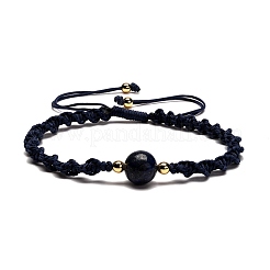 Verstellbare runde natürliche Edelsteinperlen Armbänder für Damen oder Herren&nbsp;BJEW-JB06840