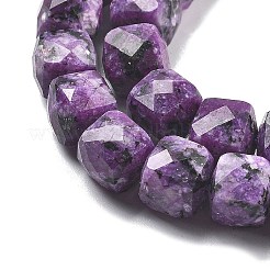 Brins de perles de jaspe sésame naturel teinté imitation charoïte&nbsp;G-C179-B03-01