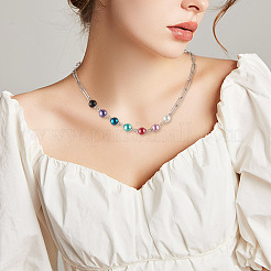 100 Stück 8 Farben Glasperlen runde Perlen Verbinder Charms&nbsp;FIND-YS0001-21