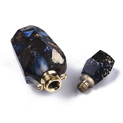Pendenti assemblati per bottiglie di profumo apribili in pirite sintetica e diaspro imperiale&nbsp;G-R481-15A