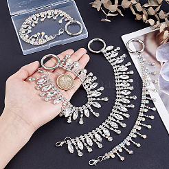 Messing & Eisen Glas Strass Kette Stiefelriemen Ketten&nbsp;HJEW-UN00051