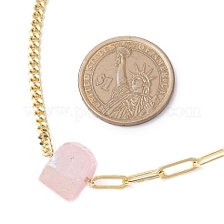Colliers à pendentif à prisme hexagonal en quartz naturel galvanisé&nbsp;NJEW-JN04996-04