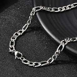 5 mm Figaroketten-Halsketten aus 304 Edelstahl für Damen&nbsp;NJEW-B134-07A-P
