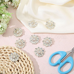 6 Stück Legierungs-Strass-Ösenknöpfe&nbsp;BUTT-FG0001-72S