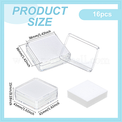 Cajas de almacenamiento de diamantes y piedras preciosas sueltas de plástico cuadrado ps&nbsp;CON-WH0095-140A-01