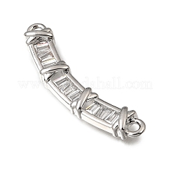Breloques de connecteur en laiton micro pavé de zircone cubique transparente&nbsp;CU-CBA3569-04P-B