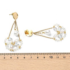 Boucles d'oreilles pendantes en verre électroplaqué pour femmes&nbsp;EJEW-MZ00796-03