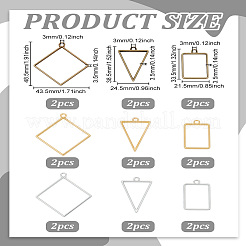 18 stücke 9 stile rack plattierung legierung rechteck offen rückseite einfassung anhänger&nbsp;FIND-LP0004-70