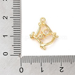 Pendentifs avec zircon cubiques à micro-pavés en laiton&nbsp;KK-D091-04G