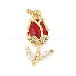 Pendenti in zirconi cubici trasparenti in micro pavè di ottone&nbsp;KK-F931-13G