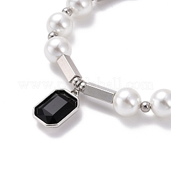 Collana da donna con charm ottagonale con strass&nbsp;NJEW-I111-01S