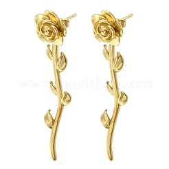 Messing-Blumen-Ohrstecker&nbsp;EJEW-P322-06B-G