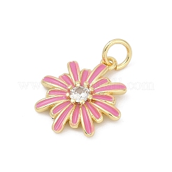 Pendenti in ottone con zirconi cubici e smalto&nbsp;KK-U062-38G-02