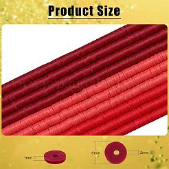 10 filo di 3 perline piatte rotonde fatte a mano in argilla polimerica&nbsp;CLAY-SZ0002-03B