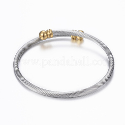 Trendige Torque-Armreif- und Ring-Sets aus Edelstahl 304&nbsp;SJEW-H073-10A