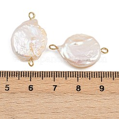 Natürliche Süßwasserperle Keshi Perle flache runde Anschluss Charms&nbsp;STAS-D378-12G