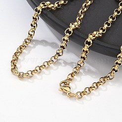 Collane con catena rolo in acciaio inossidabile 304&nbsp;NJEW-F248-21A-G