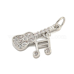 Ciondoli in ottone con placcatura a cremagliera con micro pavé di zirconi chiari&nbsp;KK-U021-06P