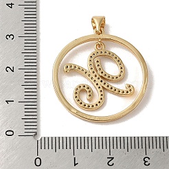 Pendentifs avec zircon cubiques à micro-pavés en laiton&nbsp;KK-C058-12B-G