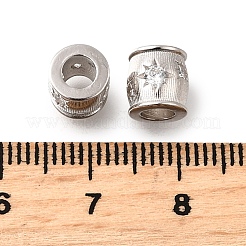 925 micro pavè di perline in argento sterling con zirconi trasparenti&nbsp;STER-F061-04B-P