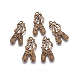 Estilo tibetano zapatos de baile de aleación colgantes&nbsp;X-TIBEP-844-AB-FF