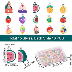 150 Stück handgemachte Charms aus Polymerton im 15 Stil&nbsp;CLAY-CD0001-09
