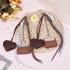 2 x PU-Ledertasche mit Herzanhänger-Dekoration.&nbsp;HJEW-DR00263
