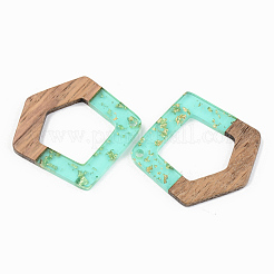 Pendentifs en résine transparente et bois de noyer&nbsp;RESI-S389-004A-B02