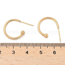 Orecchini a cerchio con pallina a forma di C in acciaio inossidabile 304&nbsp;STAS-K204-04G
