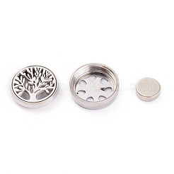 Magnetische Diffusor-Medaillon aus Edelstahl 304 für Aromatherapie und ätherische Öle&nbsp;AJEW-M027-11P