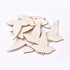 Gros pendentifs en bois non teint&nbsp;WOOD-TAC0003-39