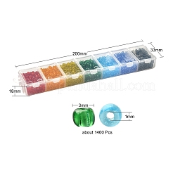 1400pcs 7 fäbige Glas Saatperlen&nbsp;SEED-YW0001-81