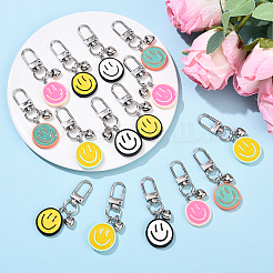 15 pendentif décoratif en résine émaillée en forme de visage souriant&nbsp;HJEW-YW00165