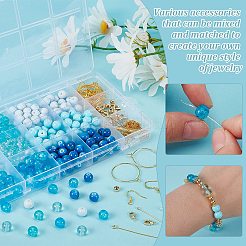 Kit fai da te per realizzare braccialetti/orecchini con perline di ottone e vetro&nbsp;DIY-FG0006-75