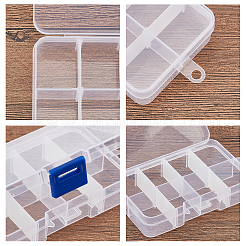 8 transparente Acryl-Perlen-Organizer-Behälter mit Gittern&nbsp;CON-WH0087-32