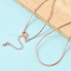 Collares de cadena de eslabones Boston de latón de 1 mm&nbsp;NJEW-Z097-02RG