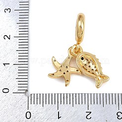 Messing mikro pflastern klare kubik zirkonia europäische baumeln charme&nbsp;KK-N271-45G
