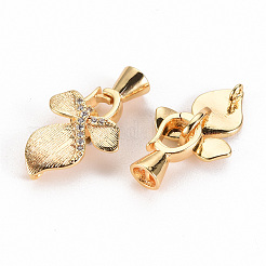 Messing Micro Pave klar Kubisch Zirkonia Anhänger Kaution&nbsp;KK-S356-305-NF