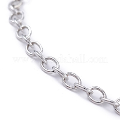 Hohles rundes Gliederarmband aus Eisen mit Messingkabelkette für Männer und Frauen&nbsp;KK-P082-02P-A