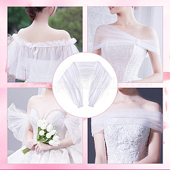 Abnehmbare Brautspitzenschals aus Polyester&nbsp;AJEW-WH0348-22A