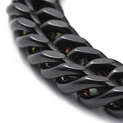 Bracelets à maillons cubains en acier inoxydable 304&nbsp;STAS-A028-B064EB