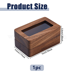 Geschenkboxen aus Holz zur Aufbewahrung von 2 Manschettenknopf mit sichtbarem magnetischem Deckel&nbsp;CON-WH0001-72