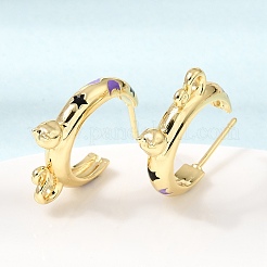 Boucles d'oreille en laiton émaillé&nbsp;KK-CBA8324-23G