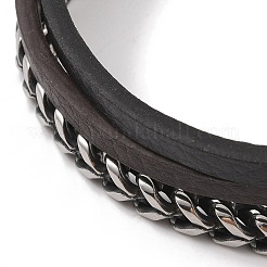 Geflochtene Mikrofaser-Leder-Mehrstrang-Armbänder&nbsp;BJEW-B096-25AS