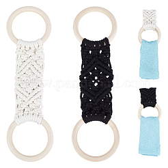 2 Stück 2 Farben Bohemian Makramee Baumwollfaden Handtuchhalter Ring&nbsp;FIND-PH0027-84